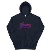 Samoa Script ~ Blue with Red Border *ADULT HOODIE*