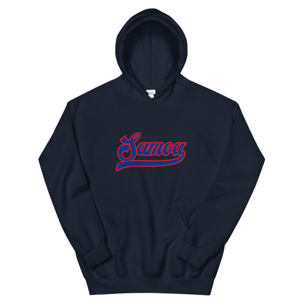 Samoa Script ~ Blue with Red Border *ADULT HOODIE*