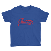 Samoa Script ~ Blue with Red Border *KIDS SHORT SLEEVE*