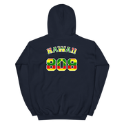 Hawaii 808 - Flag Jersey with White Border (front/back) *ADULT HOODIE*