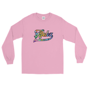 Aloha Script ~ Floral with Black Border *ADULT LONG SLEEVE*