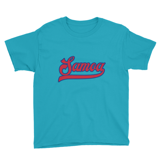 Samoa Script ~ Red with Blue Border *KIDS SHORT SLEEVE*