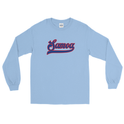 Samoa Script ~ Blue with Red Border *ADULT LONG SLEEVE*