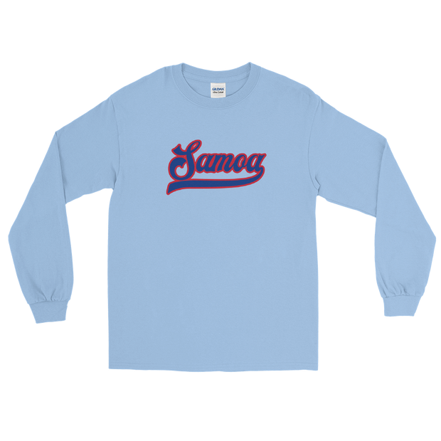 Samoa Script ~ Blue with Red Border *ADULT LONG SLEEVE*