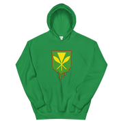 Kanaka Maoli Crest - Green with Red Border *ADULT HOODIE*