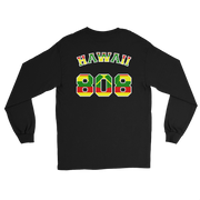 Hawaii 808 - Flag Jersey with White Border (front/back) *ADULT LONG SLEEVE*