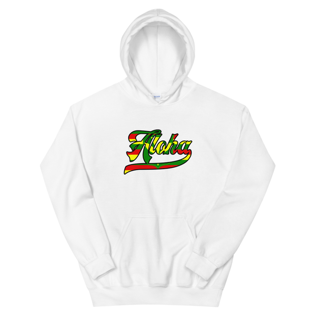 Aloha Script ~ Flag with Black Border *ADULT HOODIE*