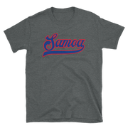 Samoa Script ~ Blue with Red Border *ADULT SHORT SLEEVE*