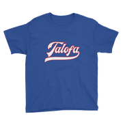 Talofa Script ~ White with Red Border *KIDS SHORT SLEEVE*