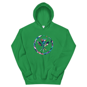 Kanaka Maoli Coat of Arms with Hawaiian Islands Ring - Floral *ADULT HOODIE*