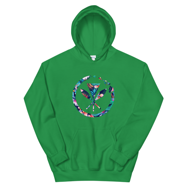 Kanaka Maoli Coat of Arms with Hawaiian Islands Ring - Floral *ADULT HOODIE*