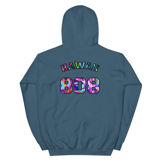 Hawaii 808 - Floral Jersey with Black Border (front/back) *ADULT HOODIE*