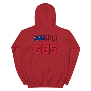 Samoa 685 - Flag with Black Border (front/back) *ADULT HOODIE*