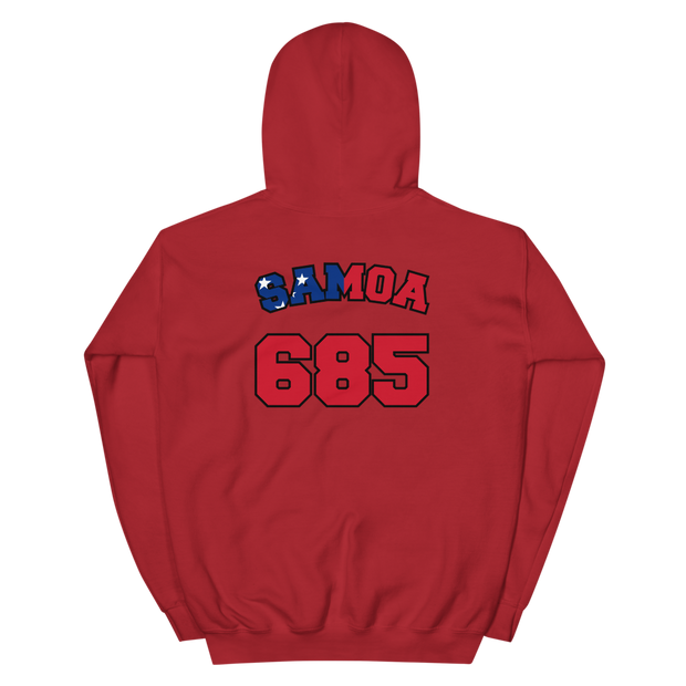 Samoa 685 - Flag with Black Border (front/back) *ADULT HOODIE*