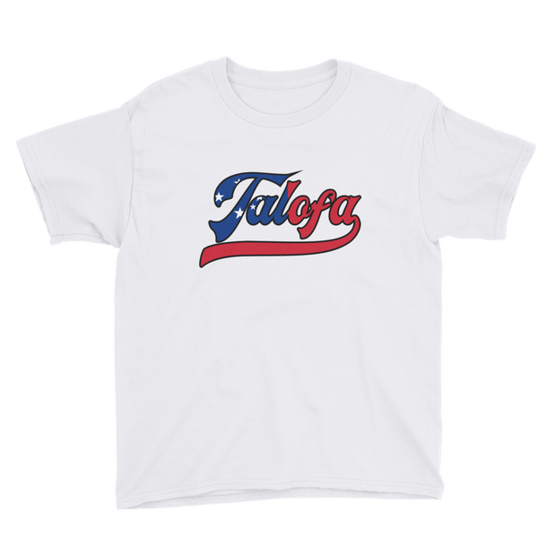 Talofa Script ~ Flag with Black Border *KIDS SHORT SLEEVE*