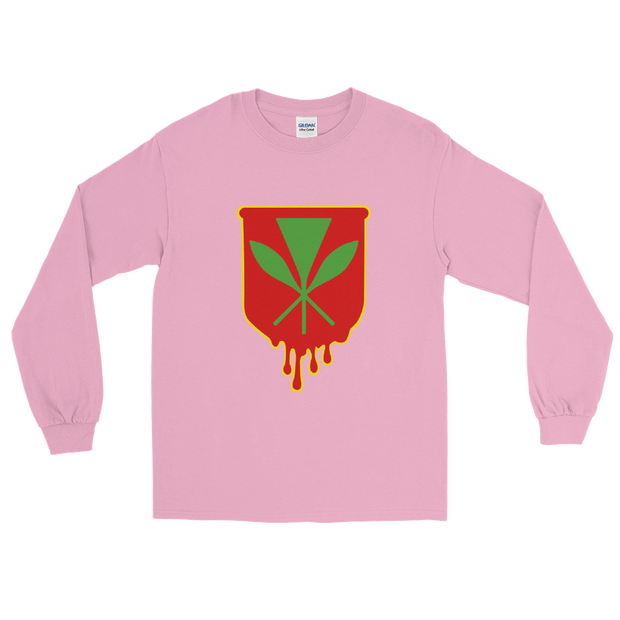 Kanaka Maoli Crest - Red with Yellow Border *ADULT LONG SLEEVE*