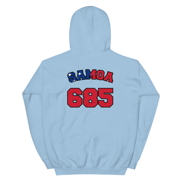 Samoa 685 - Flag with Black Border (front/back) *ADULT HOODIE*