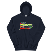 Hawaii Script ~ Flag with White Border *ADULT HOODIE*