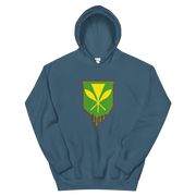 Kanaka Maoli Crest - Green with Red Border *ADULT HOODIE*