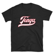 Tonga Script ~ White with Red Border *ADULT SHORT SLEEVE*