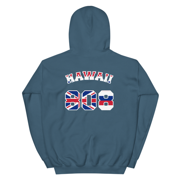 Hawaii 808 Sovereignty - Flag Jersey with White Border (front/back) *ADULT HOODIE*