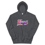 Hawaii Script ~ Floral with White Border *ADULT HOODIE*