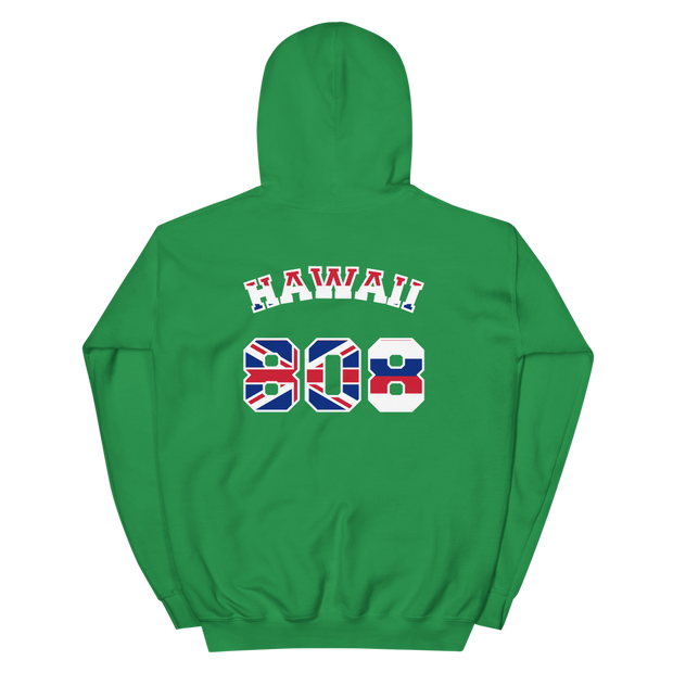 Hawaii 808 Sovereignty - Flag Jersey with White Border (front/back) *ADULT HOODIE*