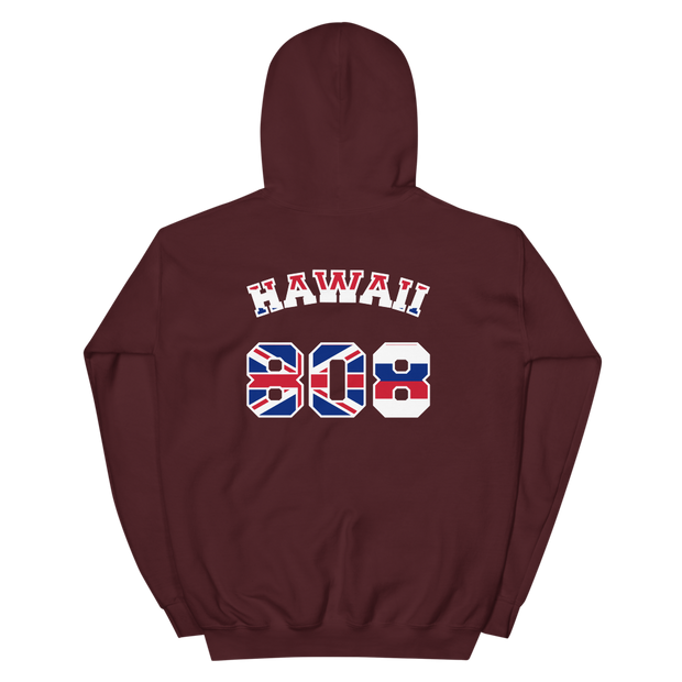 Hawaii 808 Sovereignty - Flag Jersey with White Border (front/back) *ADULT HOODIE*