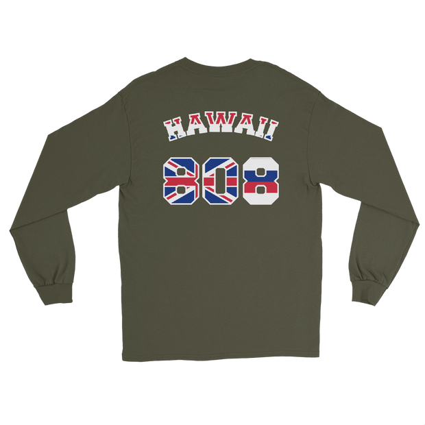 Hawaii 808 Sovereignty - Flag Jersey with White Border (front/back) *ADULT LONG SLEEVE*