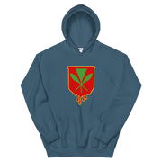 Kanaka Maoli Crest - Red with Yellow Border *ADULT HOODIE*