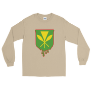 Kanaka Maoli Crest - Green with Red Border *ADULT LONG SLEEVE*