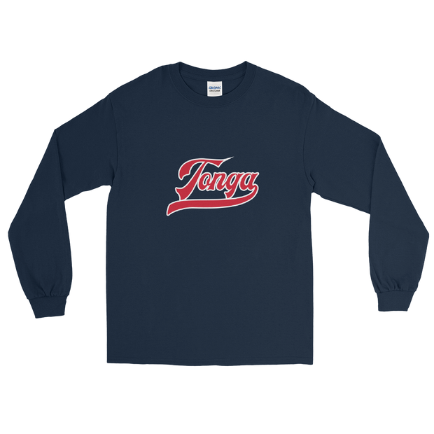 Tonga Script ~ Red with White Border *ADULT LONG SLEEVE*