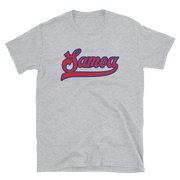 Samoa Script ~ Red with Blue Border *ADULT SHORT SLEEVE*