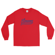 Samoa Script ~ Red with Blue Border *ADULT LONG SLEEVE*