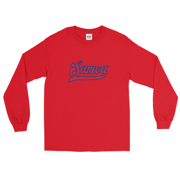 Samoa Script ~ Red with Blue Border *ADULT LONG SLEEVE*