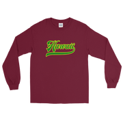 Hawaii Script ~ Green with Yellow Border *ADULT LONG SLEEVE*