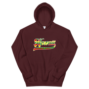 Hawaii Script ~ Flag with White Border *ADULT HOODIE*