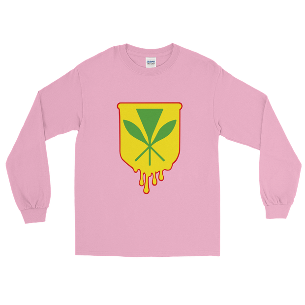 Kanaka Maoli Crest - Yellow with Red Border *ADULT LONG SLEEVE*