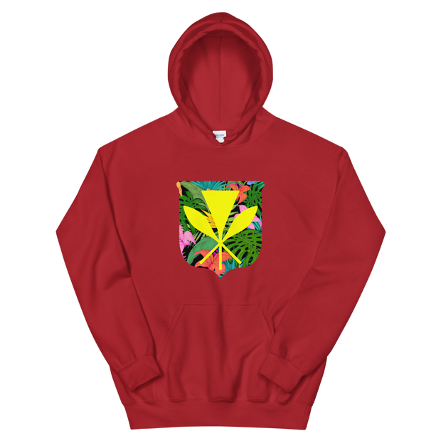 Kanaka Maoli Coat of Arms with Floral Shield *ADULT HOODIE*