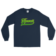 Hawaii Script ~ Green with Yellow Border *ADULT LONG SLEEVE*