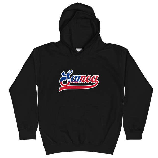 Samoa 685 - Flag with Black Border (front/back) *KIDS HOODIE*