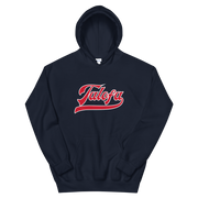 Talofa Script ~ Red with White Border *ADULT HOODIE*