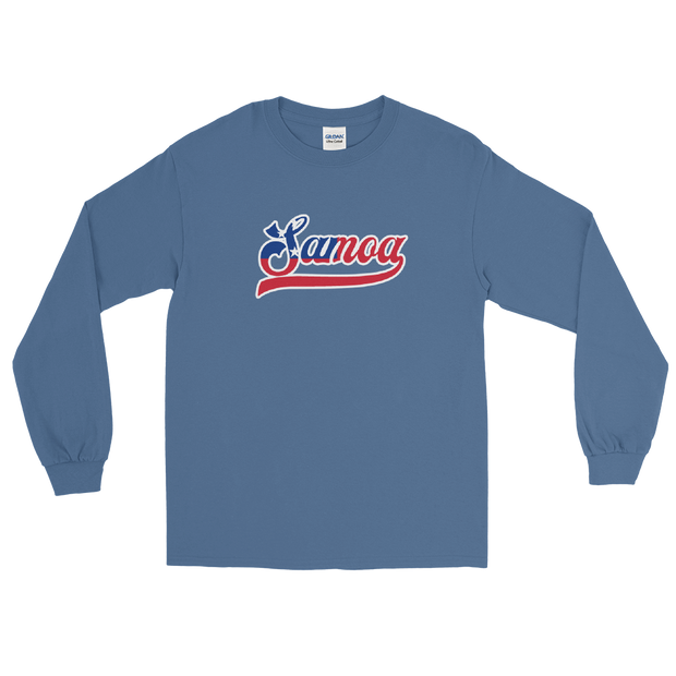 Samoa Script ~ Flag with White Border *ADULT LONG SLEEVE*