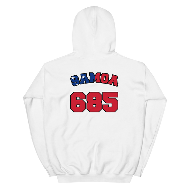 Samoa 685 - Flag with Black Border (front/back) *ADULT HOODIE*