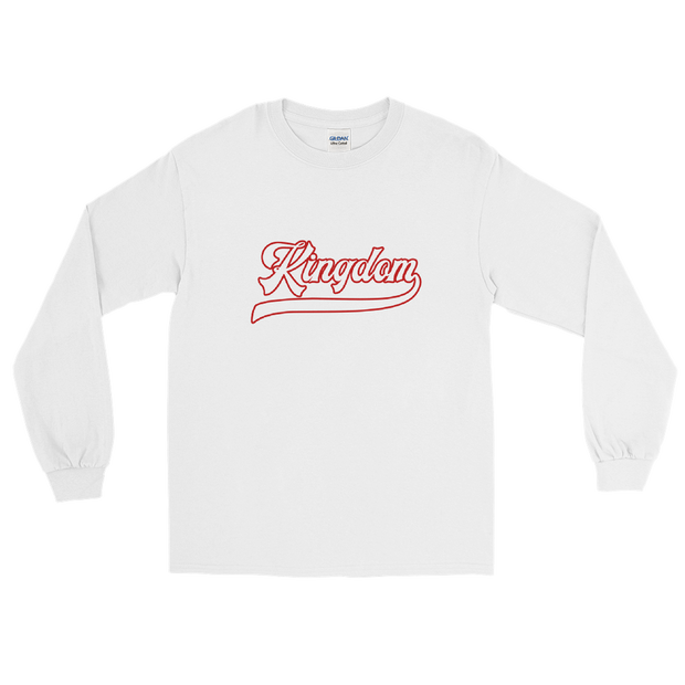 Kingdom Script ~ White with Red Border *ADULT LONG SLEEVE*