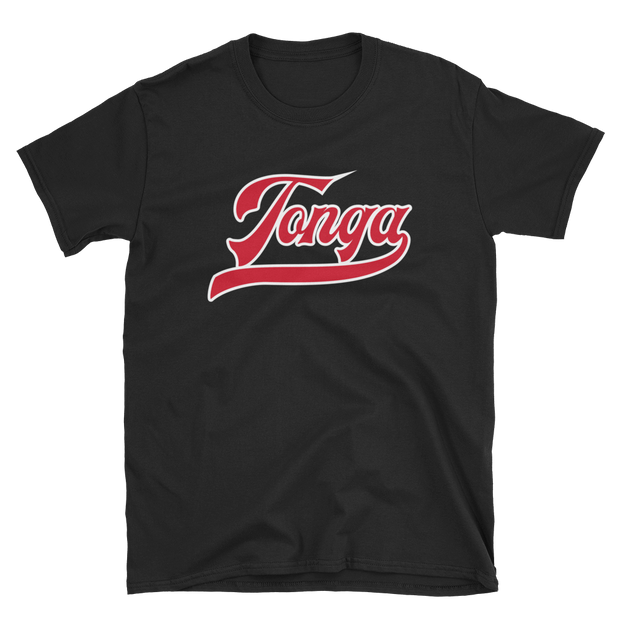 Tonga Script ~ Red with White Border *ADULT SHORT SLEEVE*