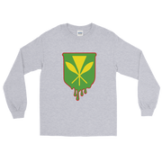 Kanaka Maoli Crest - Green with Red Border *ADULT LONG SLEEVE*