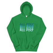 Blue All Poly Repeat *ADULT HOODIE*