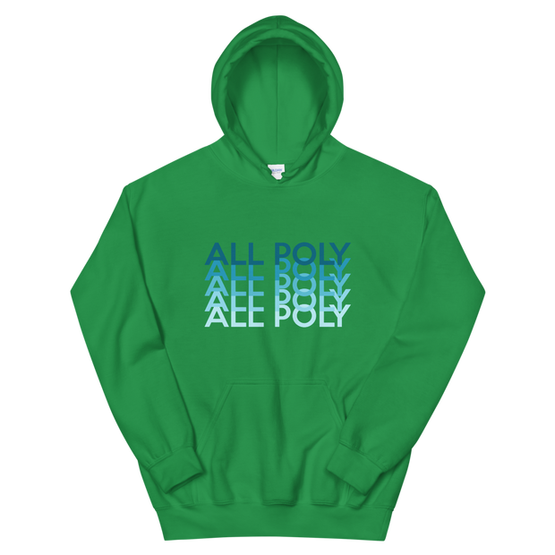 Blue All Poly Repeat *ADULT HOODIE*