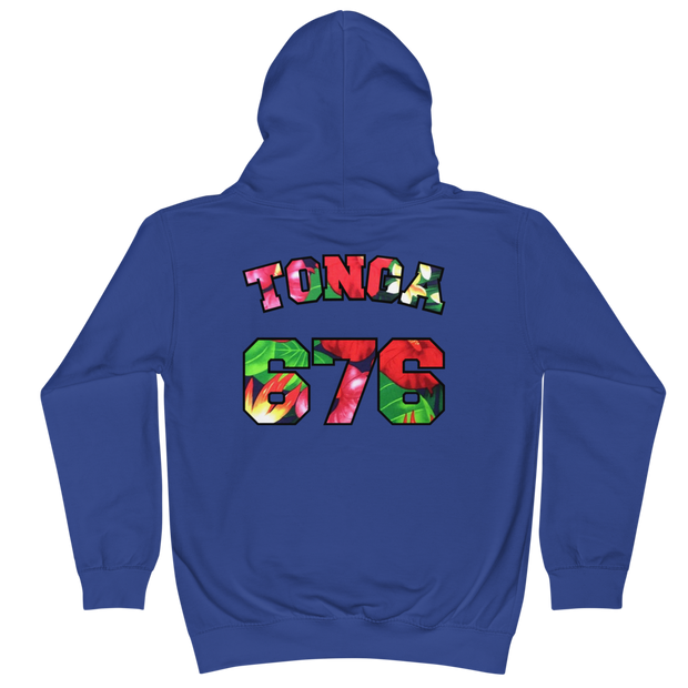 Tonga 676 - Floral Jersey with Black Border (front/back) *KIDS HOODIE*